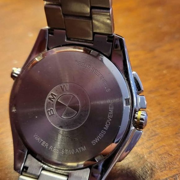 NEEDS BATTERY BMW Motorsport M Power Racing Carbon Yellow Dakar Sport Watch - Picture 2 of 3